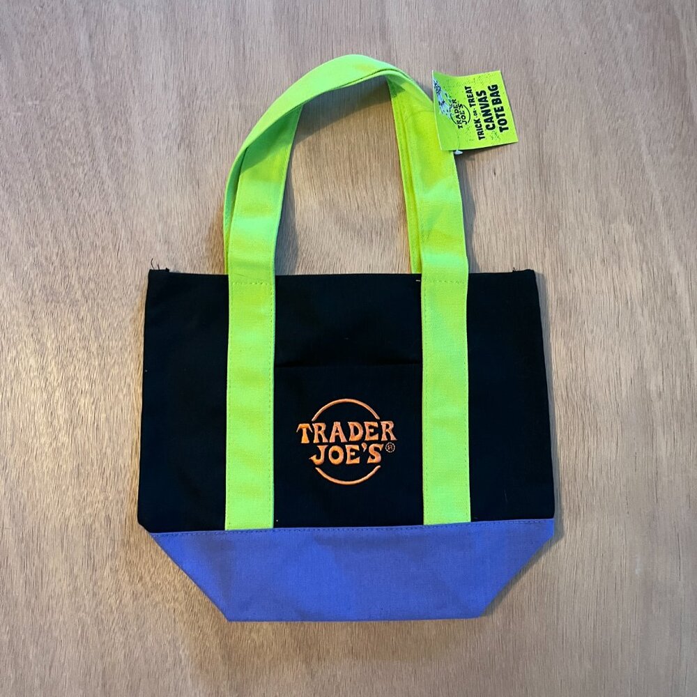 Trader Joe's Mini Halloween Trick-or-Treat Canvas Tote Bag — NWT